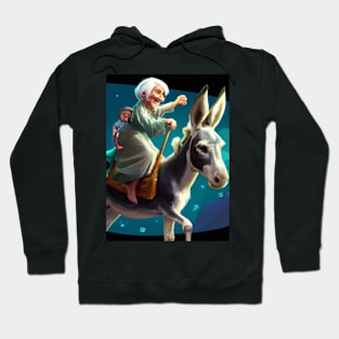 Woman and Baby on Donkey Hoodie